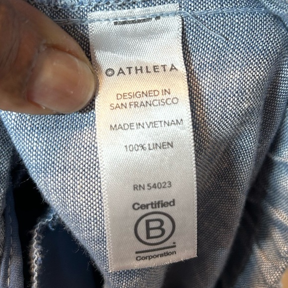 Athleta Women's Blue Linen Pants - Picture 5 of 6
